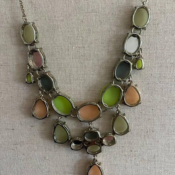 Chunky Gold, Pink & Green Statement Necklace // J. Crew - Picture 4 of 5